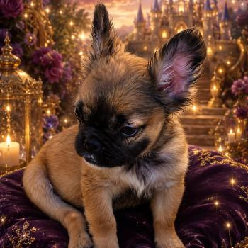 chiot Bouledogue francais Fluffy Fauve rouge masque noir Finn Élevage de la famille dog étoilée