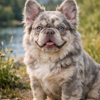 chien Bouledogue francais Lilac merle fluffy Paco Élevage de la famille dog étoilée